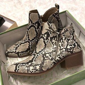snakeskin ankle boots